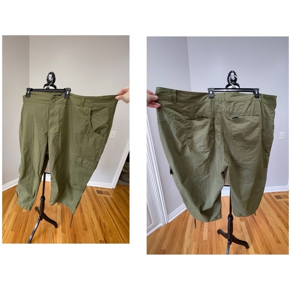 Ellos Women's Plus Size Stretch Cargo Capris size 32 3X casual army green  NWOT - Picture 7 of 16